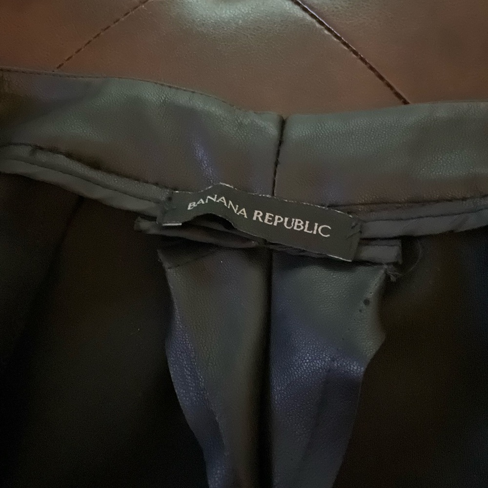 (Lori) Banana Republic Elegant Black Faux Leather Women’s Pants Sz 8 - Picture 8 of 10